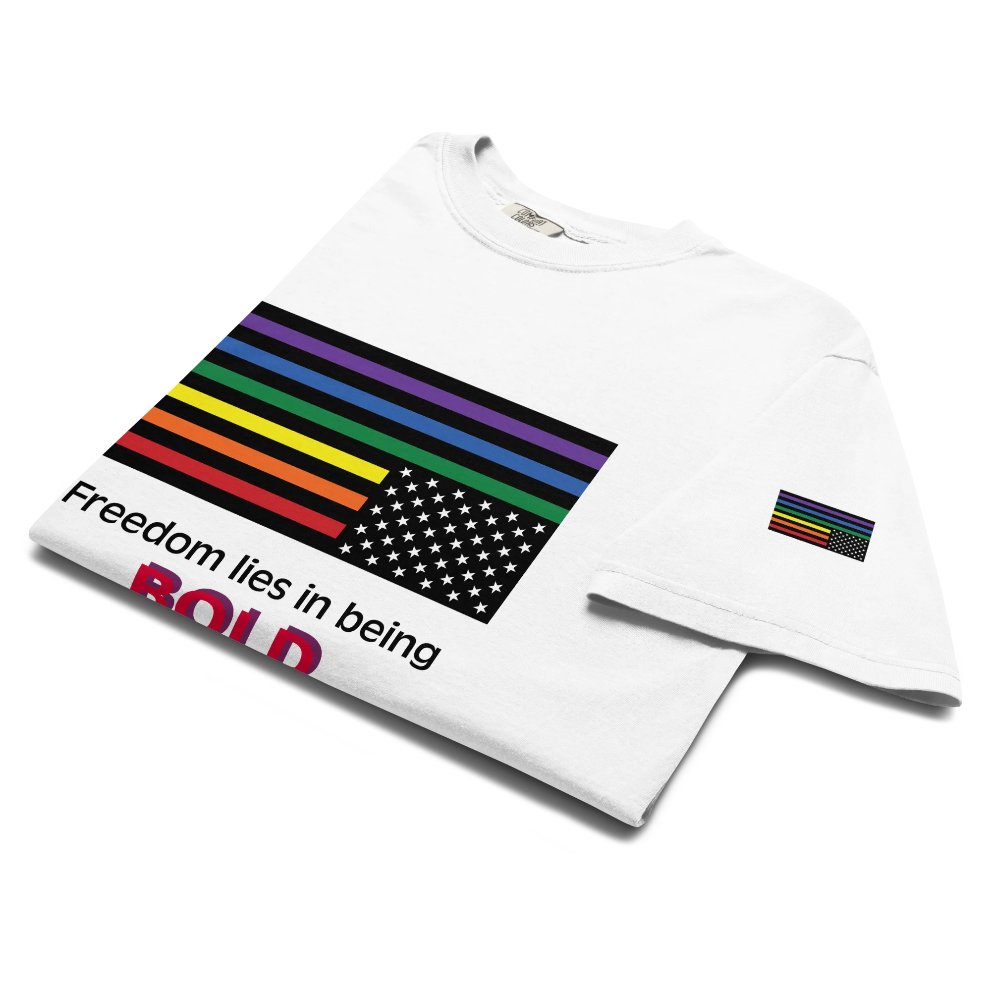 Pride protest flag tee (bright color variant) - Image 5