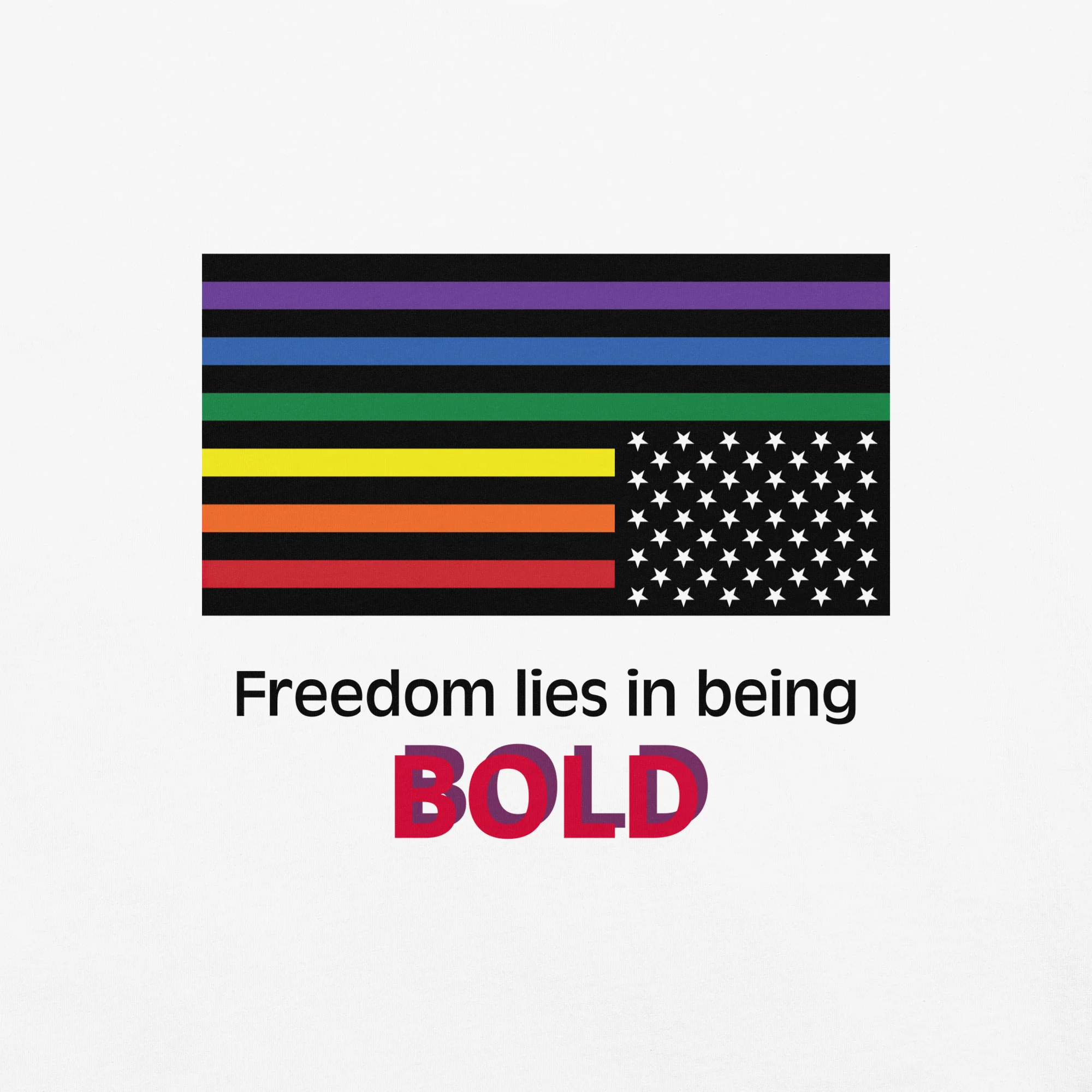 Pride protest flag tee (bright color variant) - Image 8