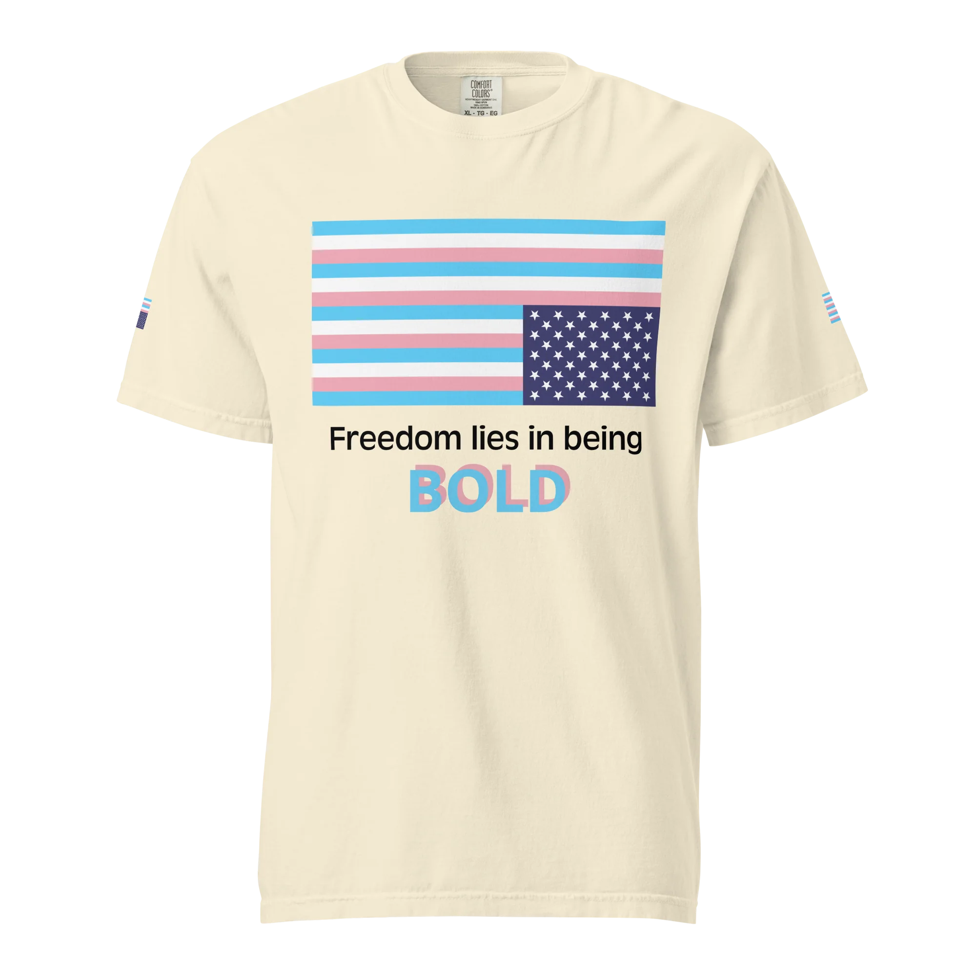Trans protest flag tee (bright color variant) - Image 4