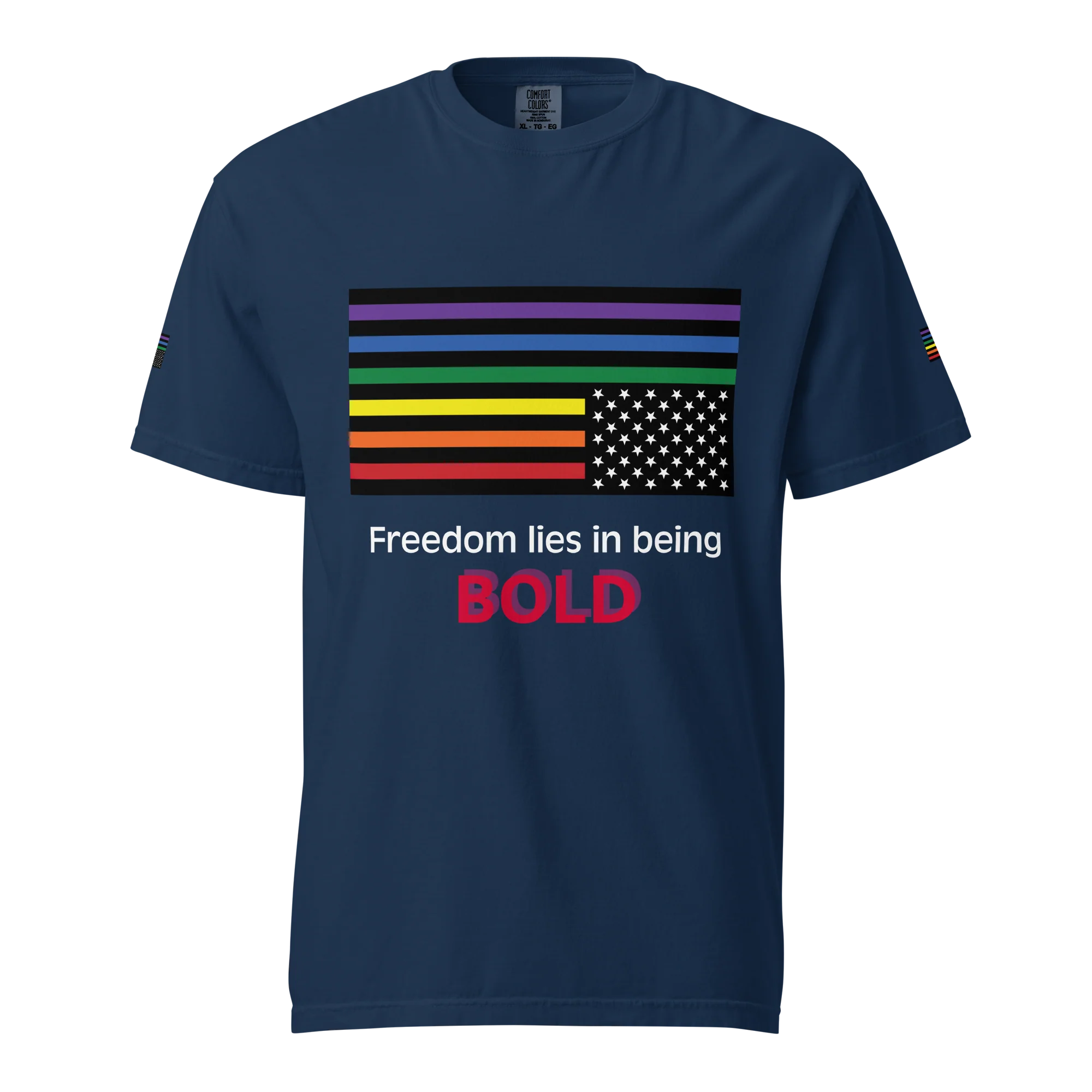 Pride protest flag tee (dark color variant) - Image 3