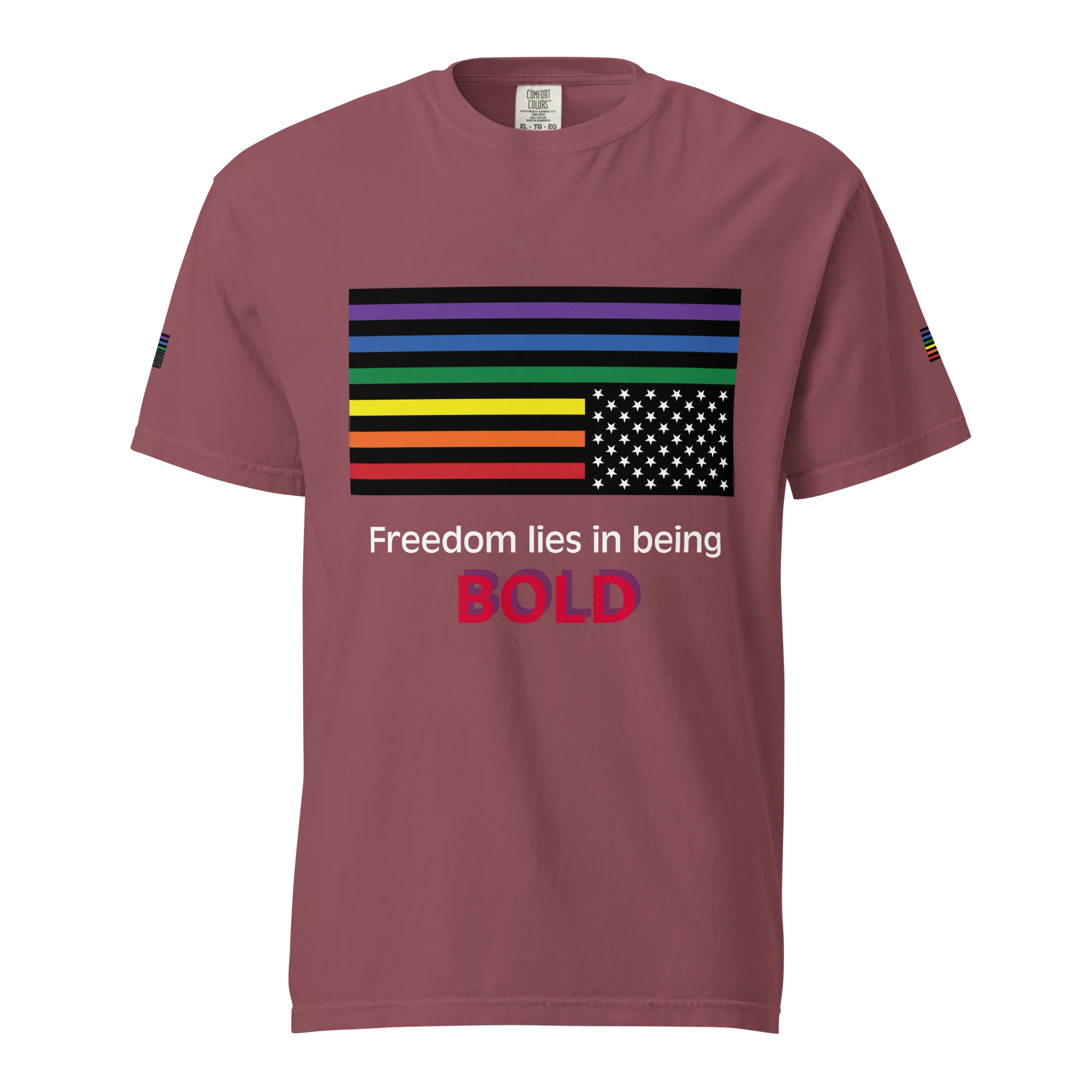 Pride protest flag tee (dark color variant) - Image 4
