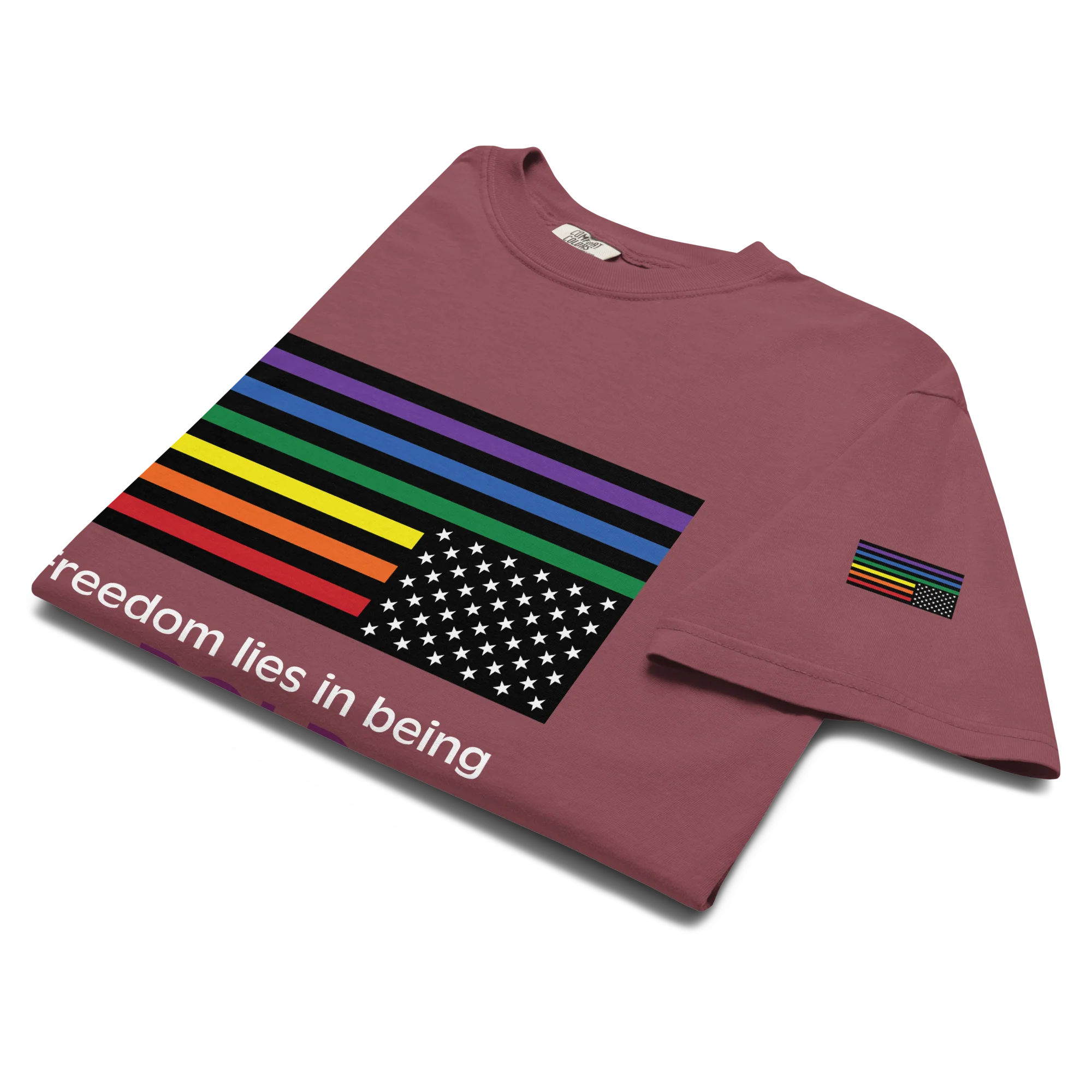 Pride protest flag tee (dark color variant) - Image 6